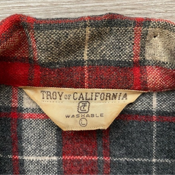 Vintage Troy of California Wool Blend Button Up Plaid Shirt - Picture 6 of 11